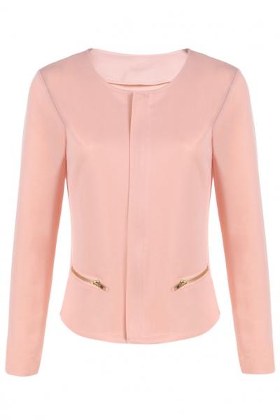 Oasap Casual Zip Decoration Slim Fit Short Jacket
