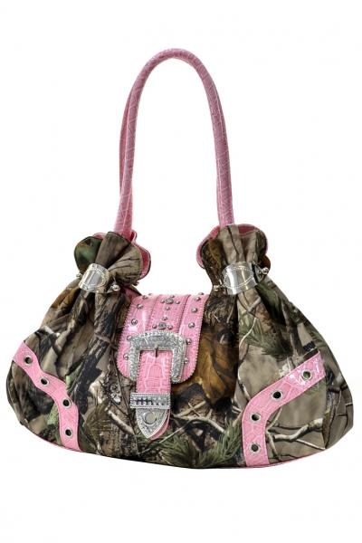 Oasap Shoulder Bag Rhinestone Buckle In Real Tree