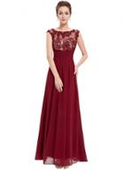 Oasap Women's Floral Lace Paneled Sleeveless Maxi Prom Dress