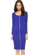 Oasap Women's Zipper Front Long Sleeve Bodycon Dress