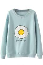Oasap Cute Poached Egg Pattern Round Neck Sweatshirt