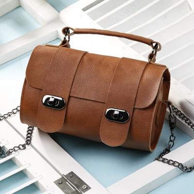 Oasap Pu Leather Chain Strap Flap Shoulder Bag