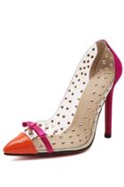 Oasap Fashion Rivet Embellishment Pointed Toe Stiletto Heels