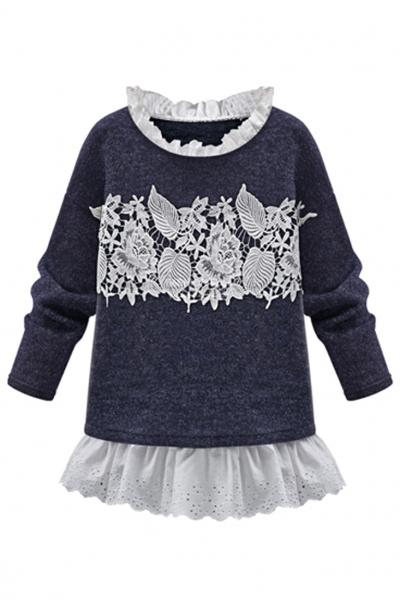 Oasap Essential Ruffled Pattern Peplum Sweatshirt