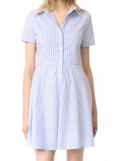 Oasap Preppy Style Turn-down Collar Stripped Dress