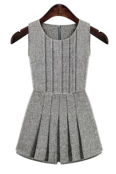 Oasap Innovative Grey Pleated Rompers