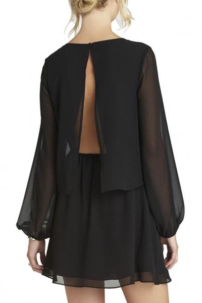 Oasap Formal Lace Paneled Chiffon Mini Dress