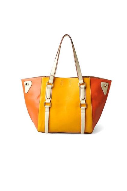 Oasap Contrast Colored Bat Shaped Shoulder Bag