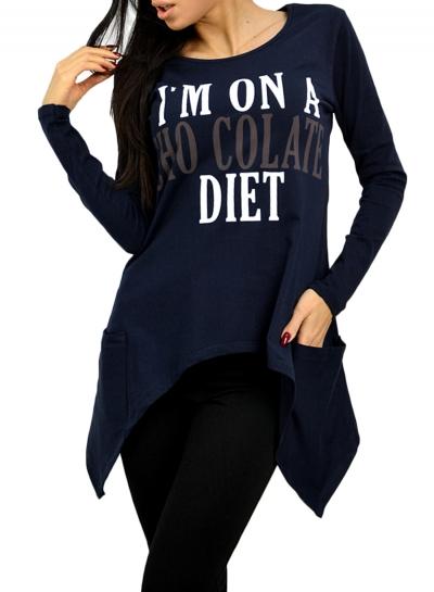 Oasap Women's Long Sleeve Irregular Hem Sweatshirt With Pockets