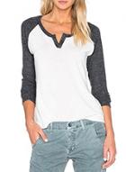 Oasap Casual Long Sleeve Color Block Pullover T-shirt