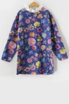 Oasap Ruffled Floral Sweatshirt