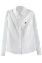 Oasap Fashion White Peter Pan Collar Button Down Shirt