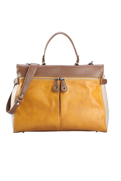 Oasap Contrast Colored Side Zippered 2way Shoulder Bag