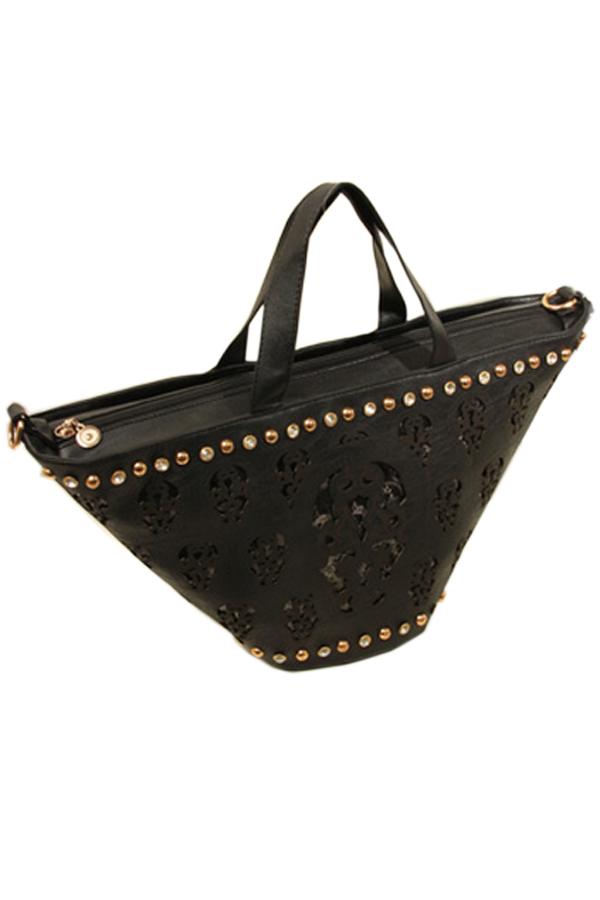 Oasap Studs Embellished Exquisite Cut-out Shoulder Bag