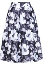 Oasap Elegant Floral Printed High Waist Skirt