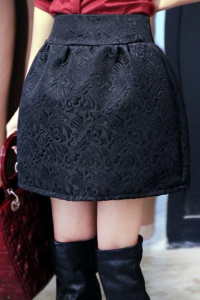 Oasap Floral Jacquard Skirt