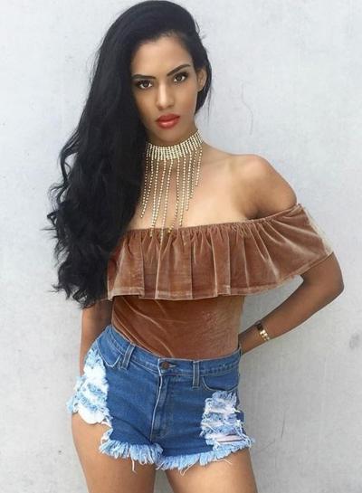 Oasap Strapless Flounce Hem Off Shoulder Rompers