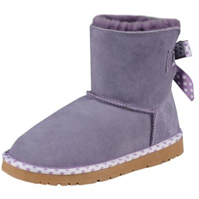 Oasap Back Bow Slip-on Flat Snow Boots