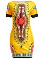 Oasap Tribal Print Short Sleeve Bodycon Mini Dress