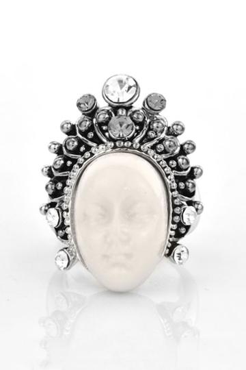 Oasap Rhinestone Embellished Snow Queen Ring