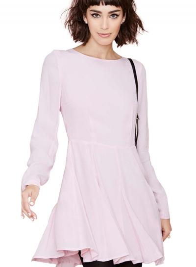 Oasap Women's Flounce Cut Out Back Flare Dress