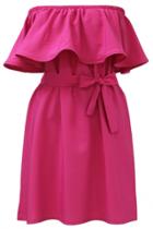 Oasap Off-the-shoulder Flounced Overlay Mini Dress