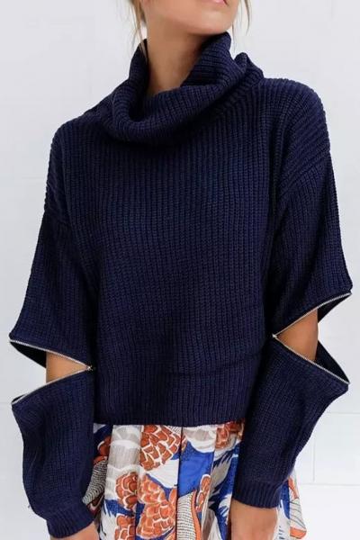 Oasap Cozy Pullover Turtle Neck Knit Sweater