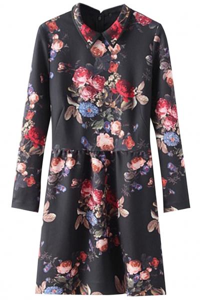 Oasap Scuba Digital Floral Mini Dress