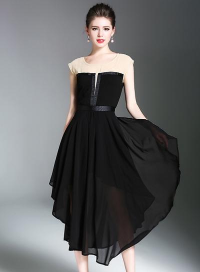 Oasap Sleeveless Irregular Midi Party Dress