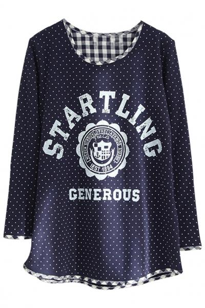 Oasap Chic Street Startling Polka Dot Print Sweatshirt