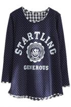 Oasap Chic Street Startling Polka Dot Print Sweatshirt