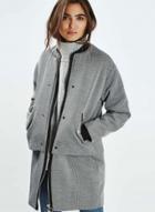 Oasap Women's O Ring Zip Front Plaid Coat