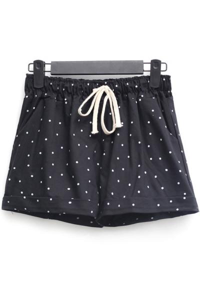 Oasap Dotted Draw String Shorts