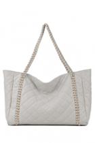 Oasap Diamond Latticed Shoulder Bag With Double Rolled Straps