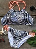 Oasap Fashion Strappy Tribal Printed 2 Piece Bikini Set