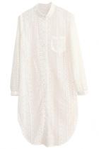 Oasap Coin Crochet Lace Oversized Shirt