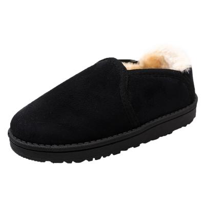 Oasap Round Toe Solid Color Low Top Warm Boots