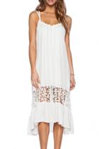 Oasap White Pleated High-low Dress