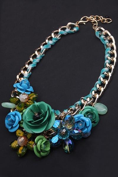 Oasap Floral Braided Bib Necklace