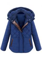 Oasap Thicken Cotton Pu Leather Block Coat