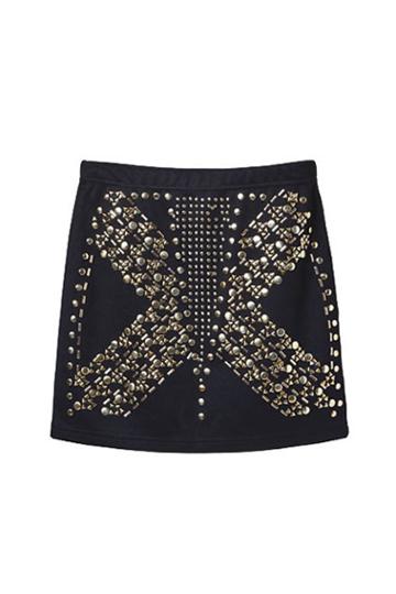 Oasap Studs Embellished Hip Hugging Skirt