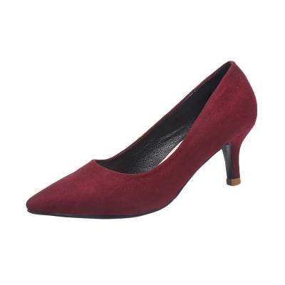 Oasap Solid Color Medium Heels Pointed Toe Pumps
