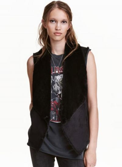 Oasap Women's Faux Fur Turn Down Collar Vest