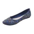 Oasap Flat Heels Round Toe Floral Embroidery Shoes