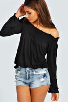 Oasap Clssic Off-the-shoulder Long Sleeve Tee