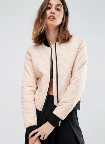 Oasap Women's Fashion Zip Front Band Collar Coat