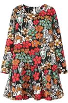 Oasap Baroque Floral Printed Long Sleeve Dress