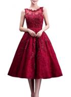 Oasap Floral Lace Beading Trim A-line Cocktail Dress