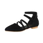 Oasap Flat Heels Pointed Toe Hollow Out Sandals