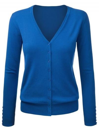 Oasap V Neck Button Down Knit Cardigan